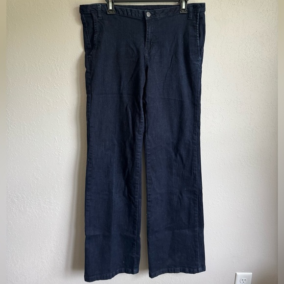 MNG by Mango Dark Wash Blue Denim Straight Leg Womens 12 Casual Stretch - Picture 1 of 7